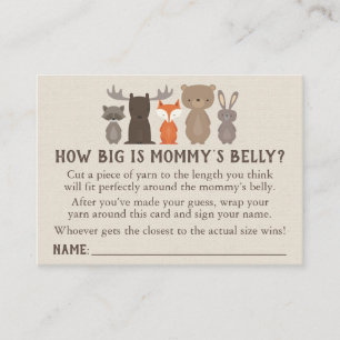 Woodland Baby Shower How Big is Mummy's Belly Game Calling Card