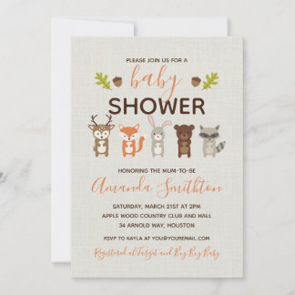 Woodland Baby Shower Invitation