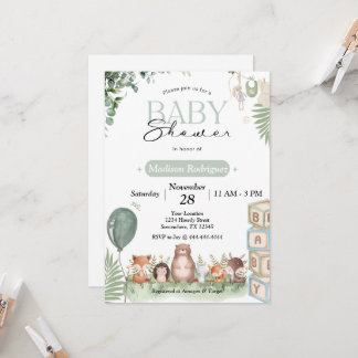 Woodland Baby Shower Invitation
