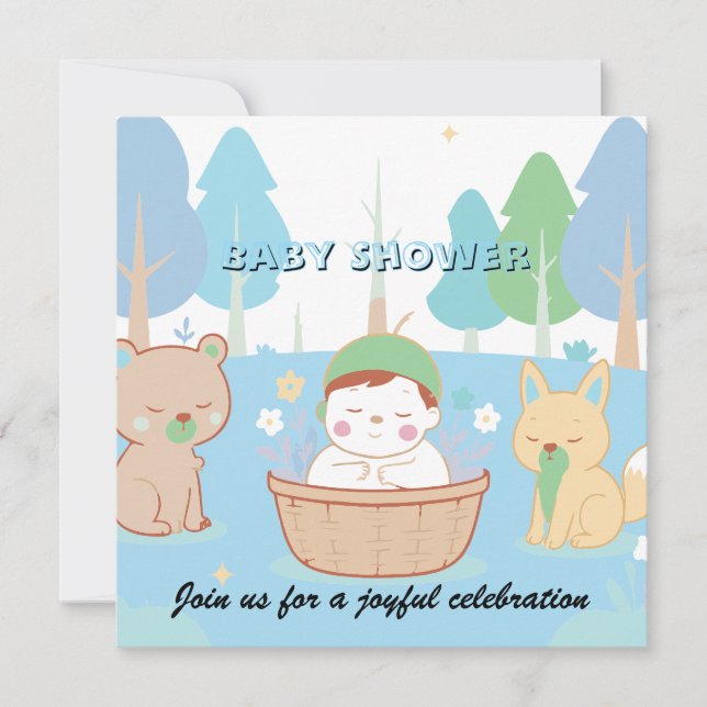 Woodland Baby Shower Invitation  (Front)
