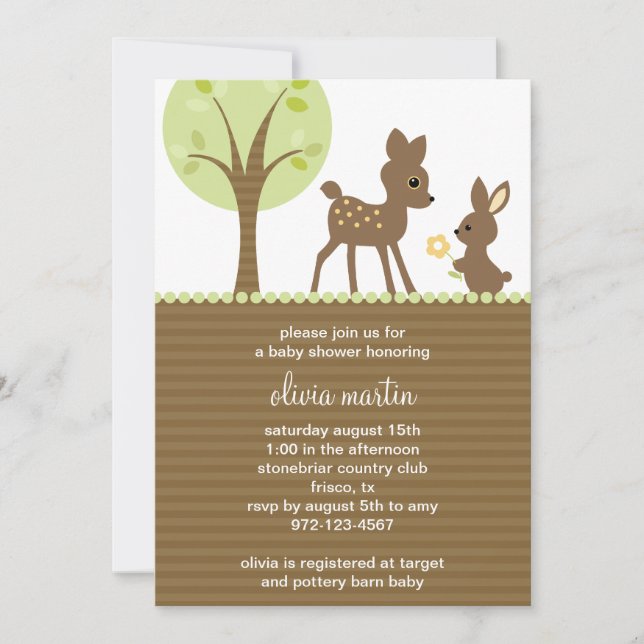 Woodland Baby Shower invitation (Front)