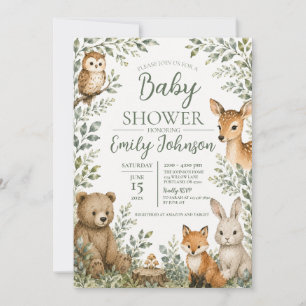 Woodland Baby Shower Invitation