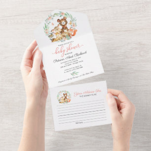 Woodland Baby Shower Invitation & Advice Card