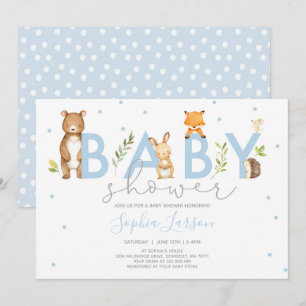Woodland Baby Shower Invitation Forest Animals
