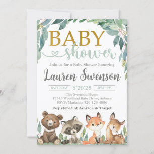 Woodland Baby Shower Invitation, Gender Neutral Invitation
