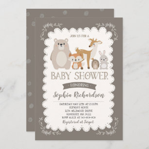Woodland Baby Shower Invitation Whimsical Shower