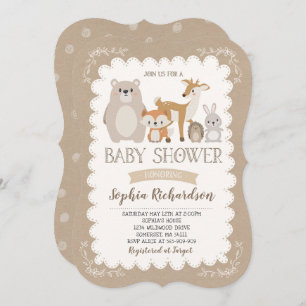 Woodland Baby Shower Invitation Whimsical Shower