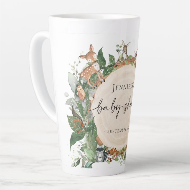 Woodland Baby Shower Latte Mug (Left Angle)