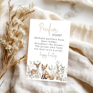 Woodland baby Shower Pacifier Hunt game