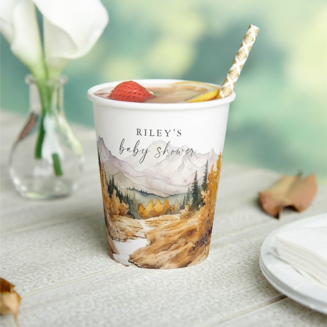 Woodland Baby Shower Paper Cup Rustic Forest Boy (Insitu)