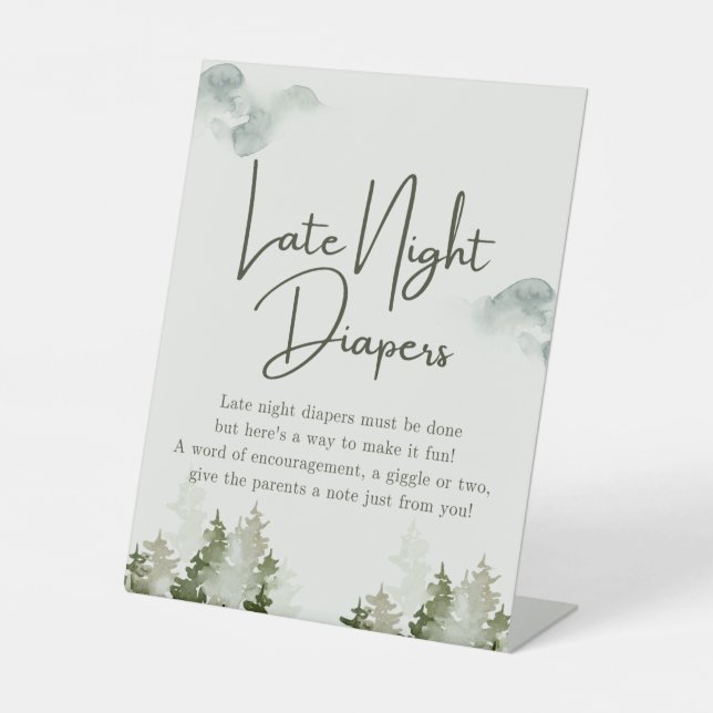 Woodland Baby Shower Party Decorations  Pedestal Sign (Front)