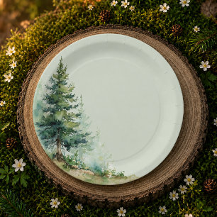 Woodland Baby Shower Plate • Sage Forest Design