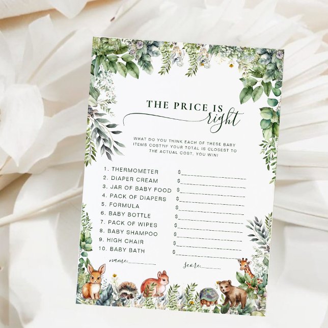  Woodland Baby Shower Price Guessing Game (Creator Uploaded)
