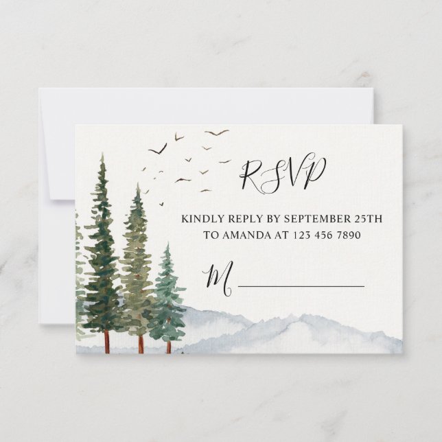 Woodland Baby Shower RSVP card (Front)