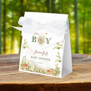 Woodland Baby Shower Rustic Mushrooms Greenery Boy Favour Box