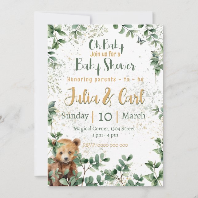 Woodland Baby Shower serries 02  Invitation (Front)