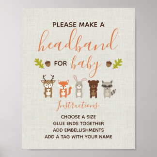 Woodland Baby Shower Sign - Headband Station
