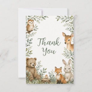 Woodland Baby Shower Thank You Card