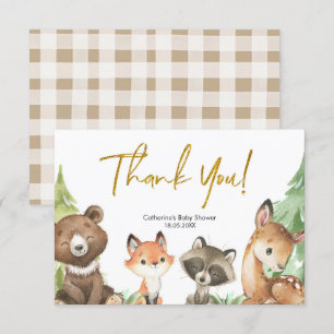 Woodland Baby Shower Thank You Card