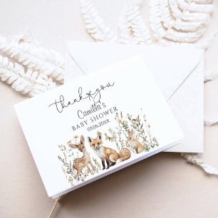 Woodland  Baby Shower  Thank You Card