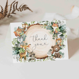 Woodland Baby Shower Thank You Card