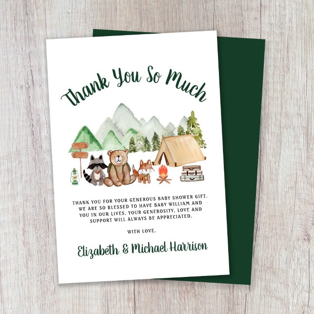 Woodland Baby Shower Thank You Card (Creator Uploaded)