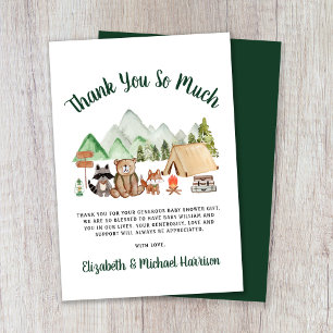 Woodland Baby Shower Thank You Card
