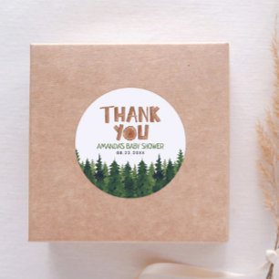 Woodland Baby Shower Thank You Classic Round Sticker