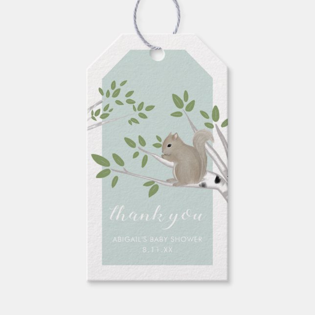 Woodland Baby Shower Thank You Gift Tag (Front)