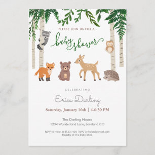 Woodland baby shower theme gender neutral programme