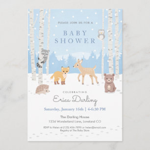 Woodland baby shower theme   winter forest programme