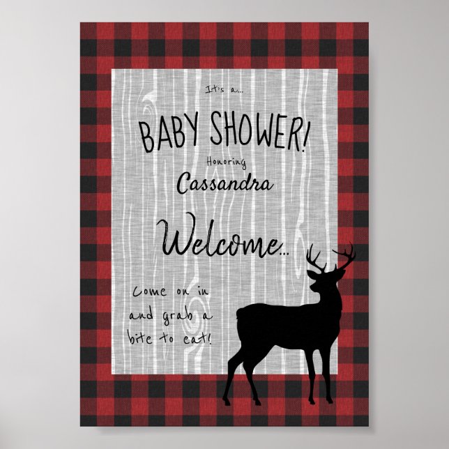 Woodland Baby Shower Welcome Poster (Front)