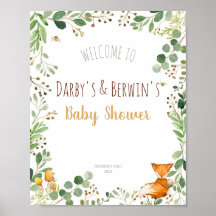 Woodland Baby Shower Welcome sign