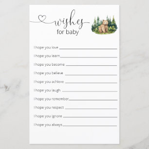 Woodland Baby Shower Wishes For Baby
