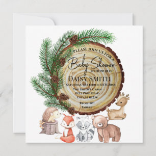 woodland babyshower invitation