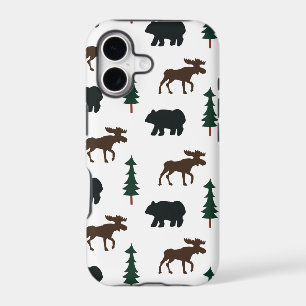Woodland Bear and Moose Rustic Pattern