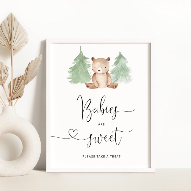 Woodland bear Babies are sweet take a treat Poster (Creator Uploaded)