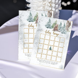 Woodland bear baby shower bingo game