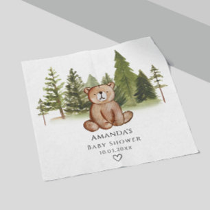 Woodland Bear Baby Shower Napkin