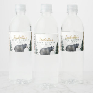 Woodland Bear Baby Shower Water Bottle Labels