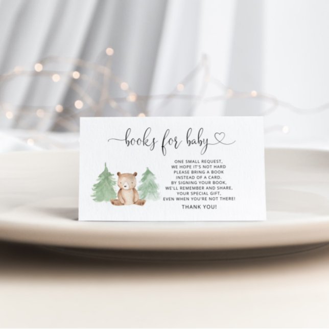 Woodland bear books for baby ticket enclosure card (Creator Uploaded)
