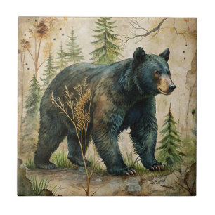 Woodland Bear Ceramic Tile