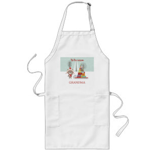 Woodland Bear Christmas Long Apron