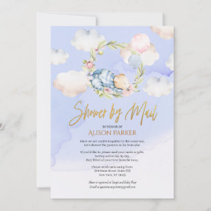 Woodland Bear Cloud Dream Baby Shower By Mail Invitation