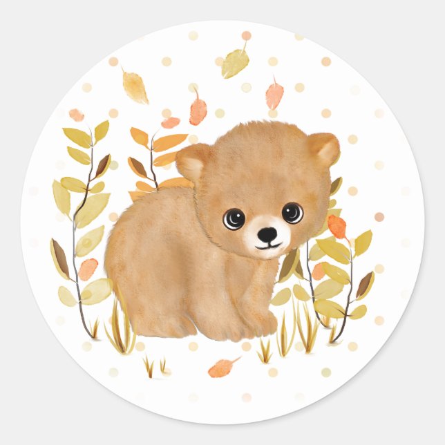 Woodland Bear Cub Stickers (Front)