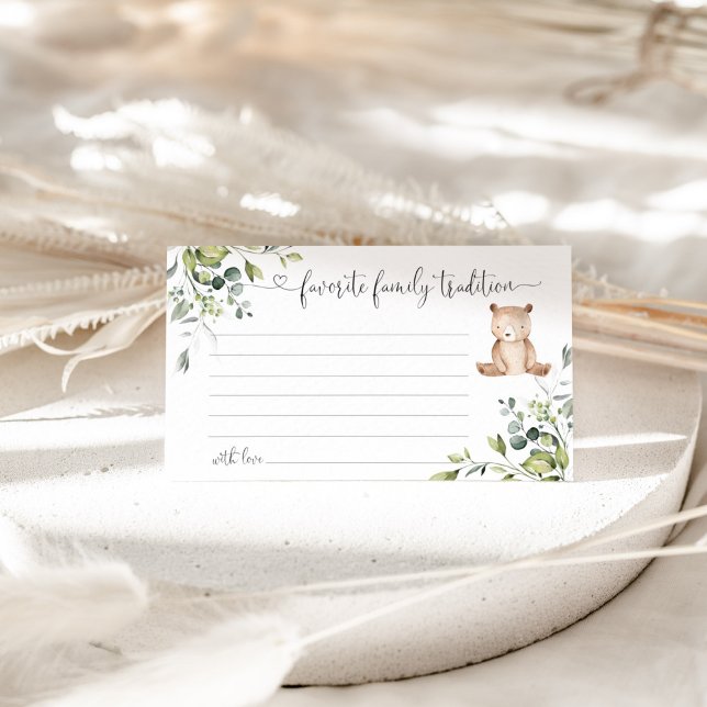 Woodland bear favourite family tradition enclosure card (Creator Uploaded)
