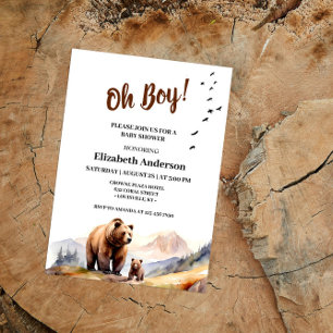 Woodland bear first birthday Invitation
