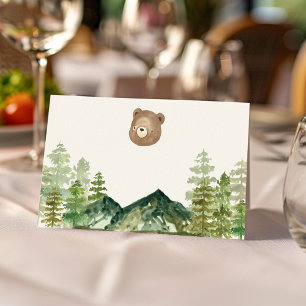 Woodland Bear Food Tent Place Card