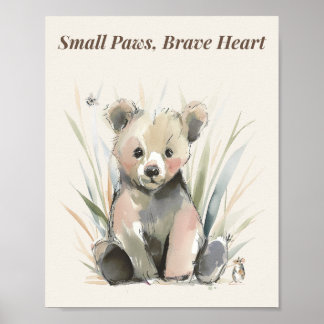Woodland Bear Nursery Wall Art Print