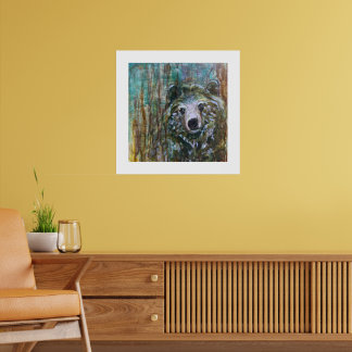 Woodland Bear Painting Poster